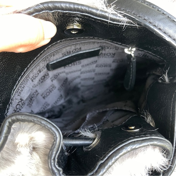 Genuine Rabbit Fur Michael Kors Leather Crossbody - Picture 6 of 7